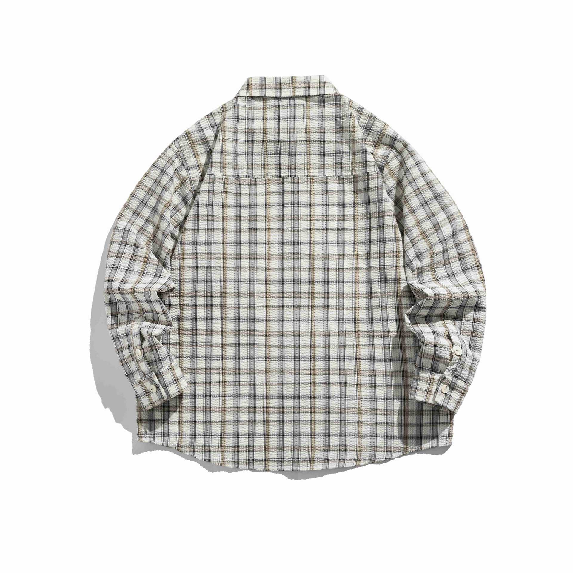 Women Oversized checkered shirt jacket with quilted structure Chichicherry
