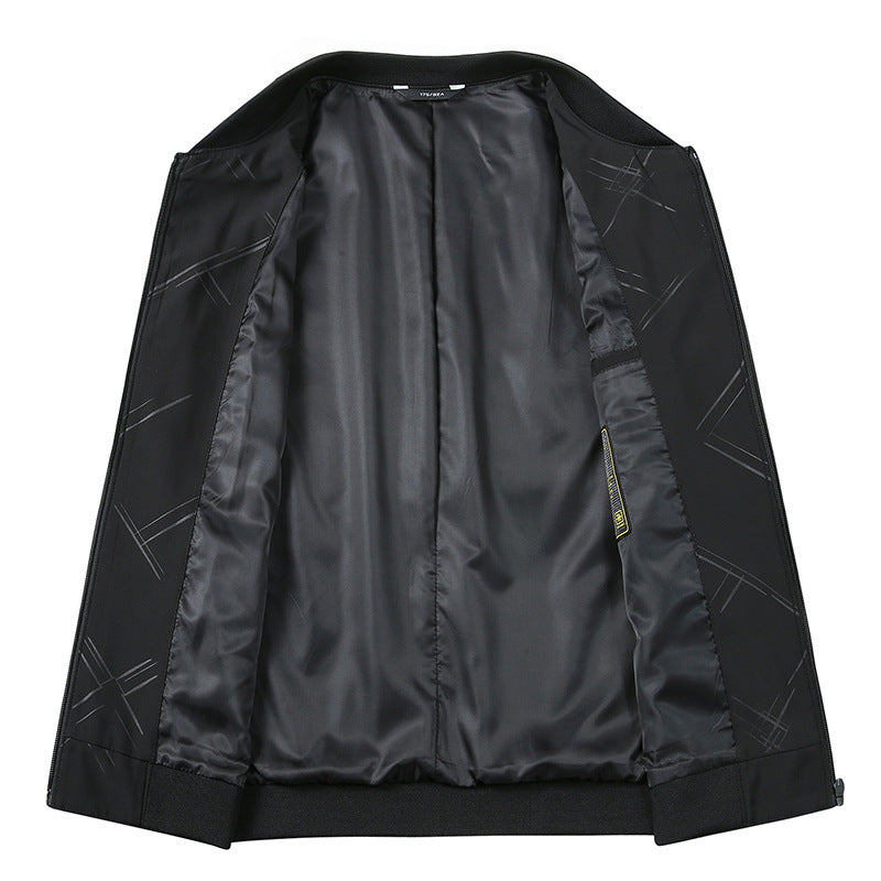 Men Lightweight Bomber Jacket made of water-repellent microfiber with concealed zipper and discreet reflective print Chichicherry