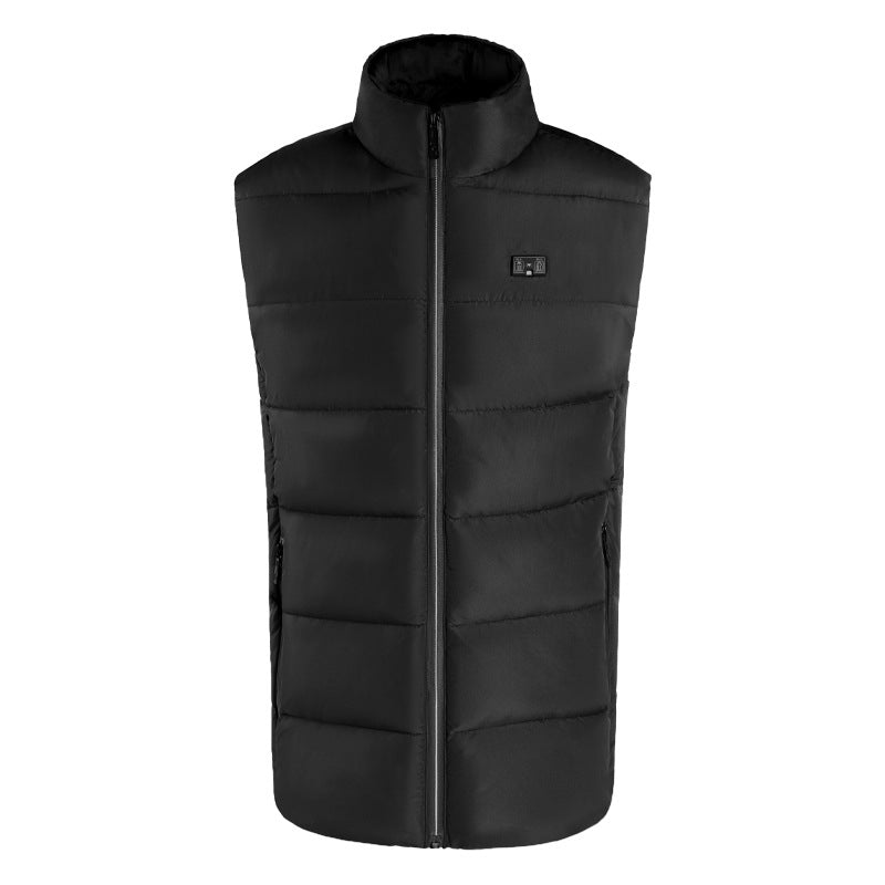 Men's Lightweight Quilted Thermal Vest with High Stand-Up Collar, Water-Resistant Outer Shell, and Two-Way Zipper Chichicherry