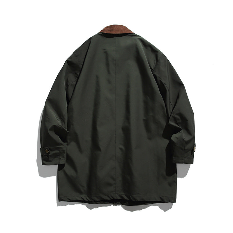 Men's Waxed Coated Outdoor Coat with Cord Collar Chichicherry