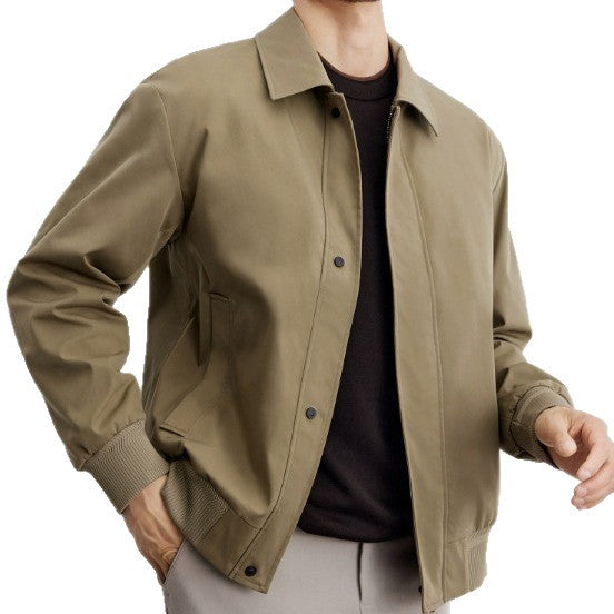 Men's classic Harrington jacket with ribbed hem and concealed zipper Chichicherry
