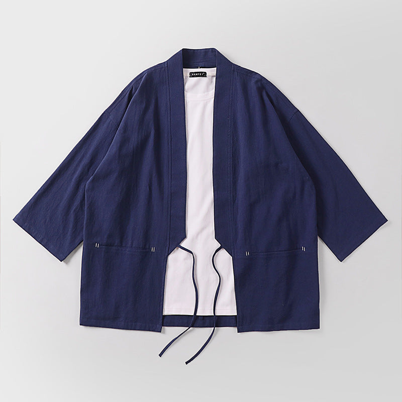 Unisex Kimono-Haori-Jacket with tie belt and three-quarter sleeves Chichicherry