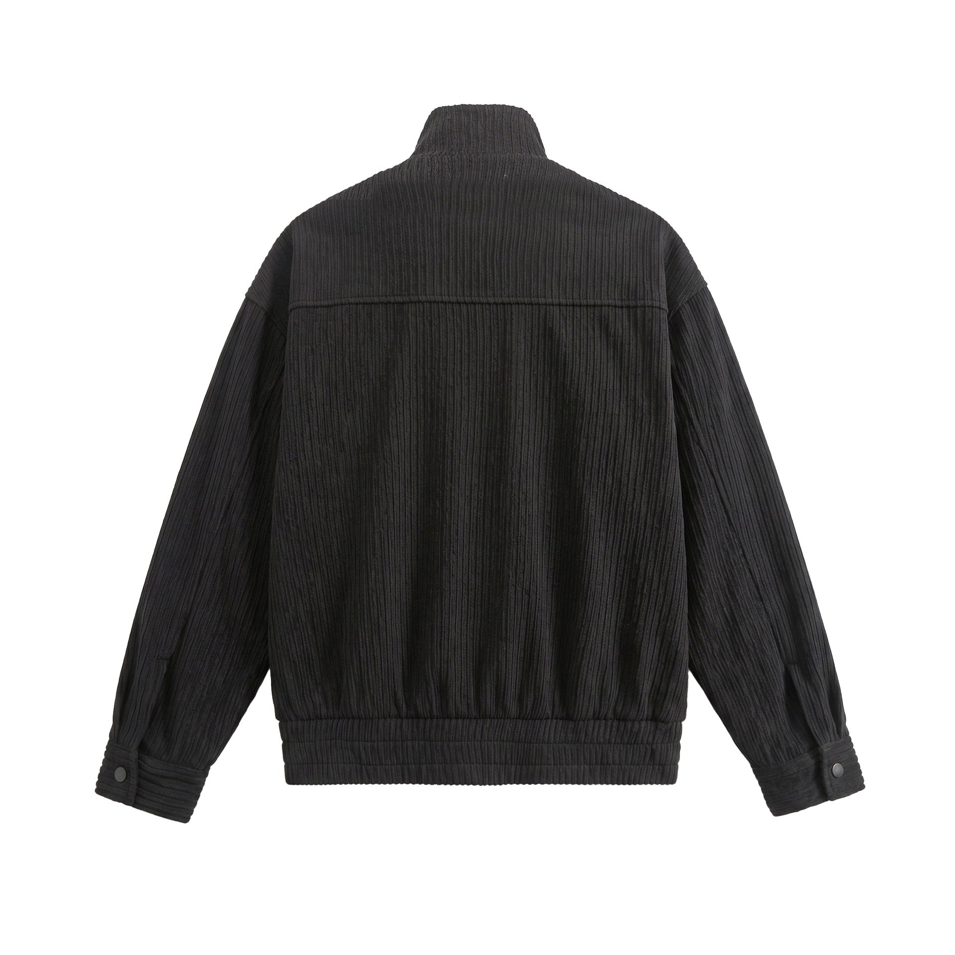 Men's Structured Boxy Jacket with Stand-Up Collar and Two-Way Zipper Chichicherry