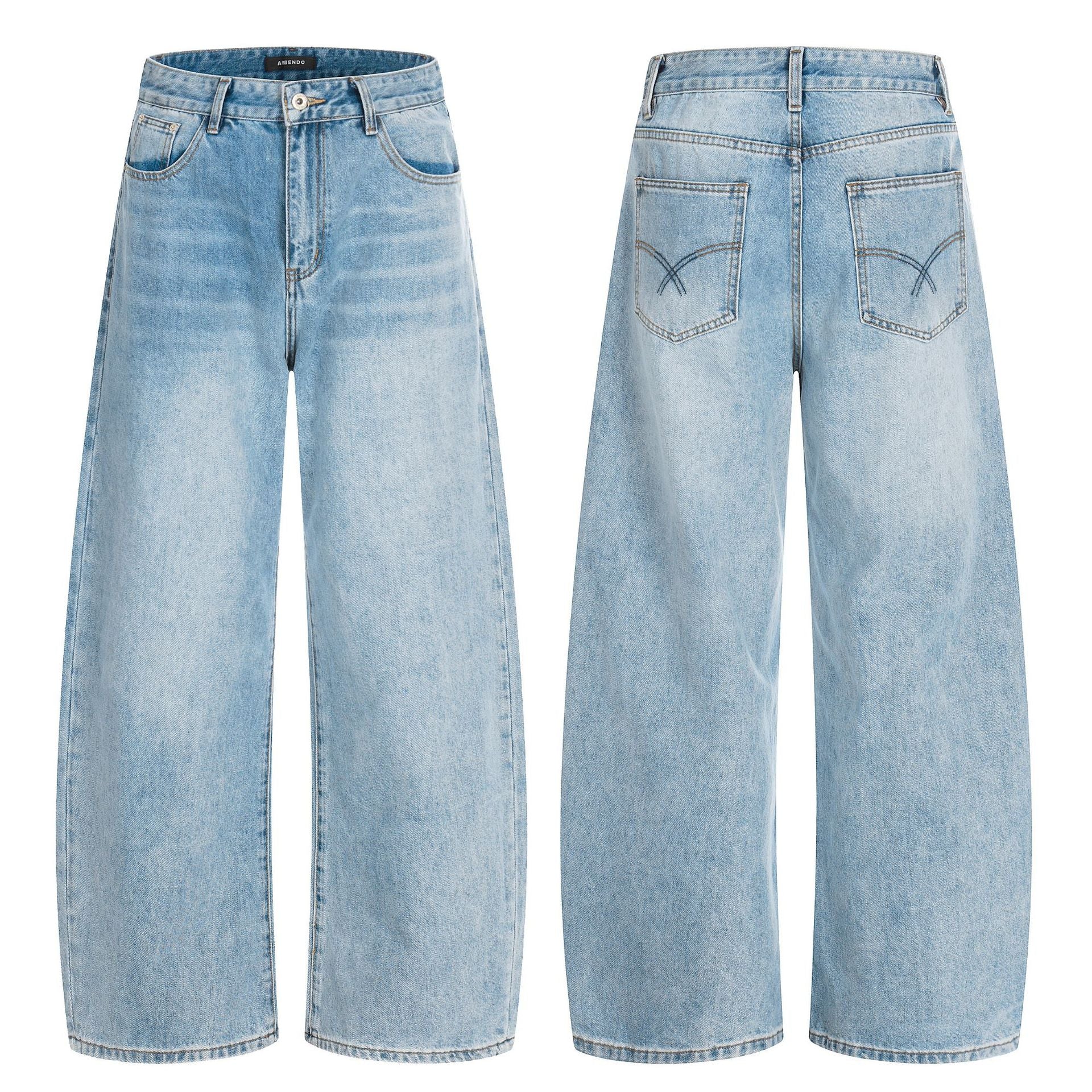 Women Wide Cropped Denim Culotte with High Waist and Five-Pocket Details Chichicherry