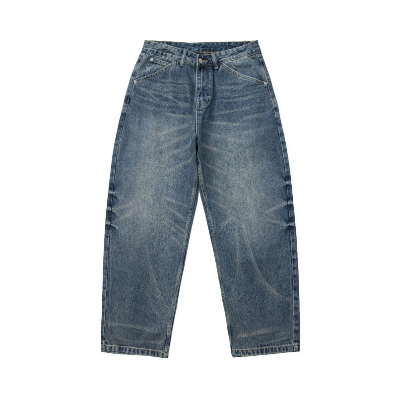 Men's Relaxed-Carrot-Jeans with high waistband and subtle used wash Chichicherry
