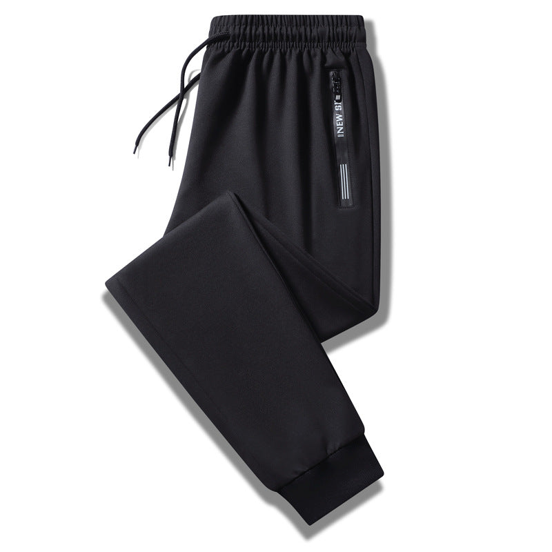 Men's performance training pants made of quick-dry microfiber with elastic drawstring waistband and concealed zipper pockets Chichicherry