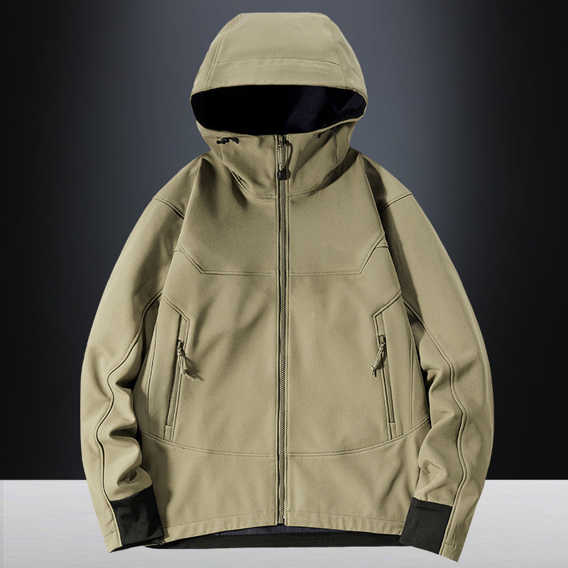 Men's lightweight softshell functional jacket with hood, windproof membrane and ergonomic cut Chichicherry