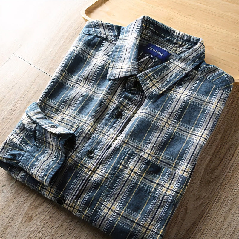 Herren Kariertes Flanellhemd mit Brusttaschen und Regular-Fit Chichicherry