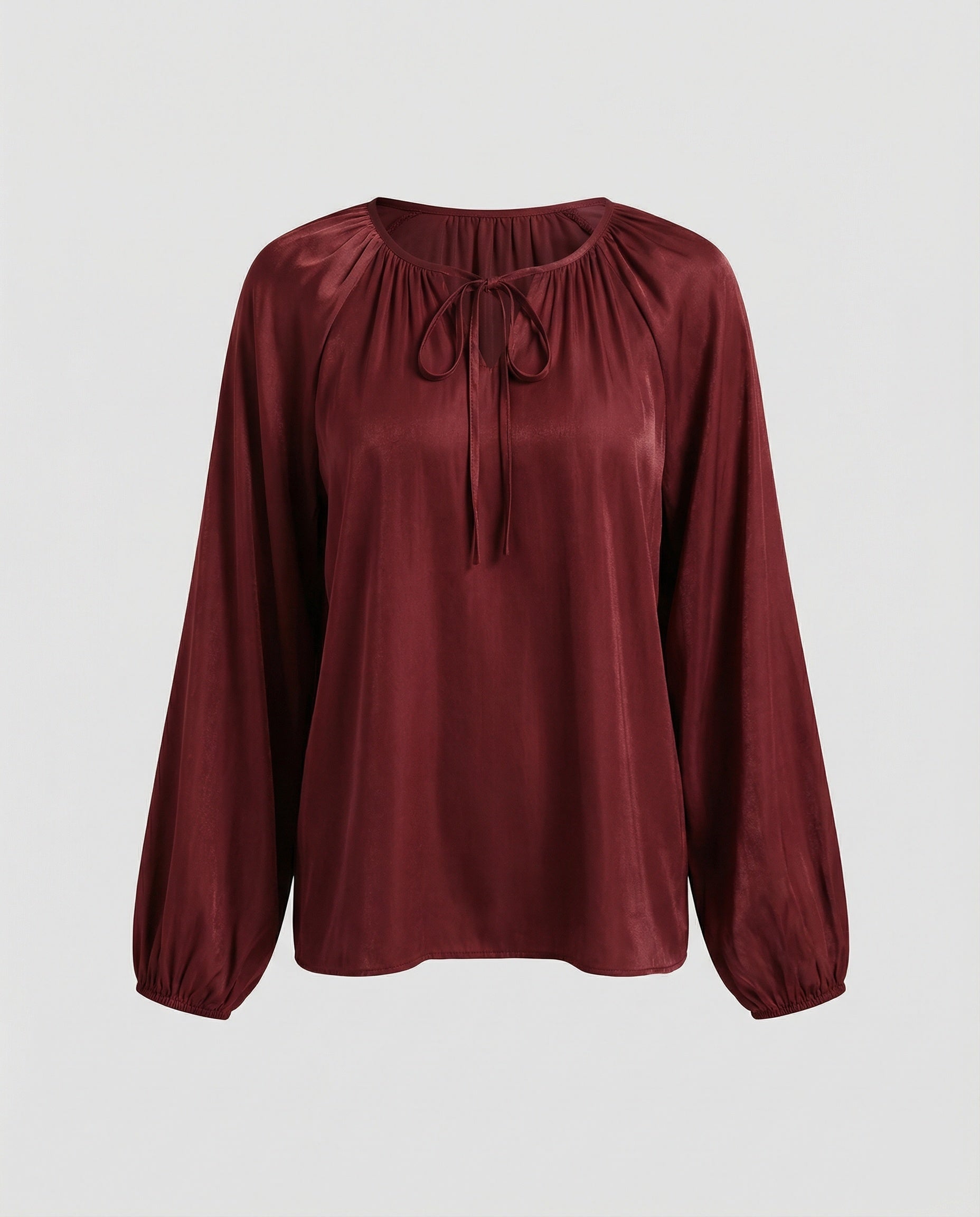 Women's Blouse Satin Balloon Sleeves