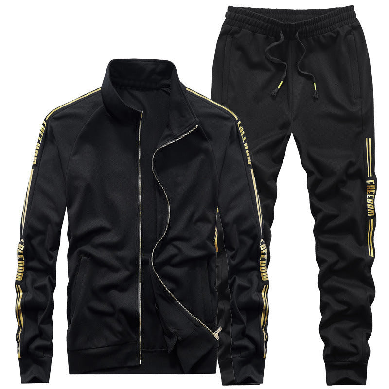Men's tracksuit set with stand-up collar and slim-fit joggers Chichicherry