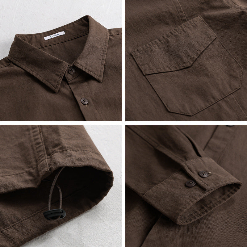 Men's Lightweight Overshirt Jacket made of Cotton Blend with Sewn-On Chest Pocket Chichicherry