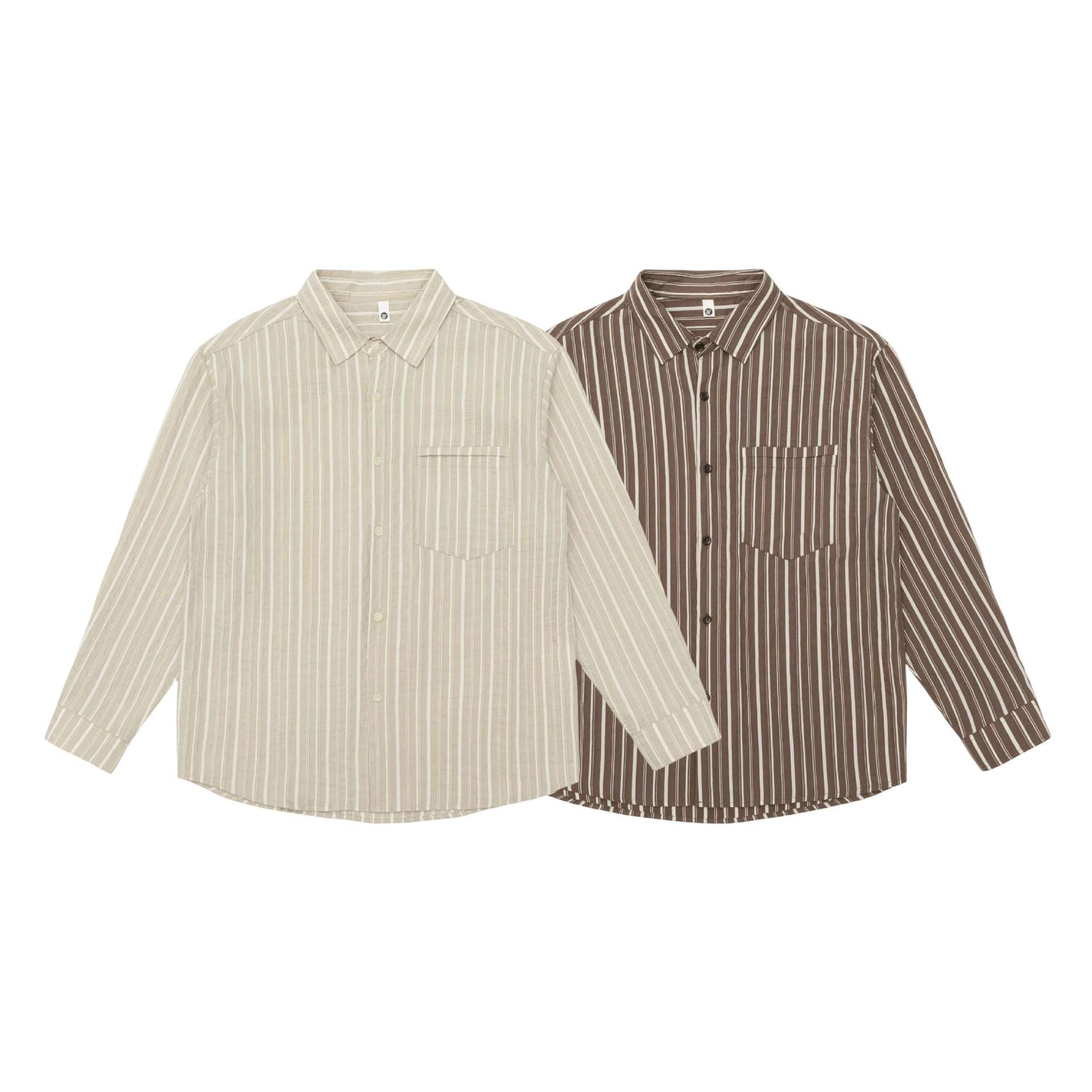Men's Striped Shirt in Relaxed Fit with Chest Pocket Chichicherry