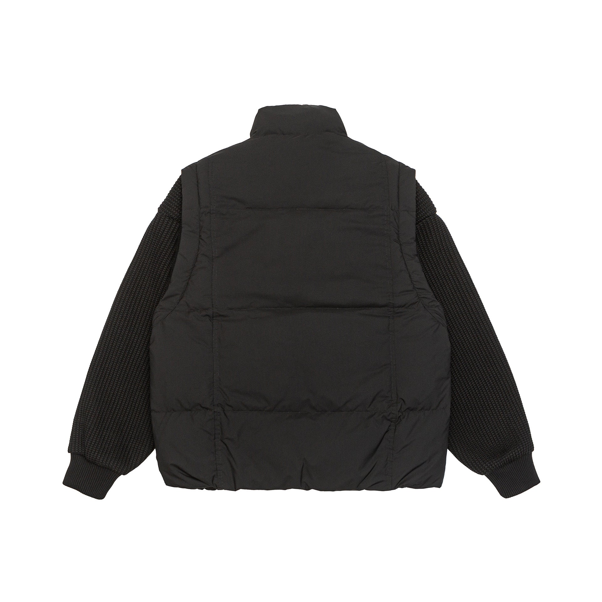 Men's Insulated Hybrid Quilted Jacket with Knitted Sleeves and High Standing Collar Chichicherry