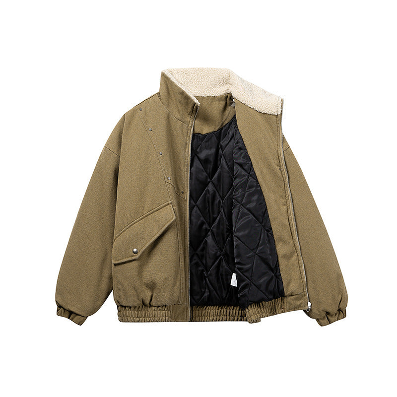 Unisex Boxy Denim Blouson with contrasting teddy lining and large flap pockets Chichicherry