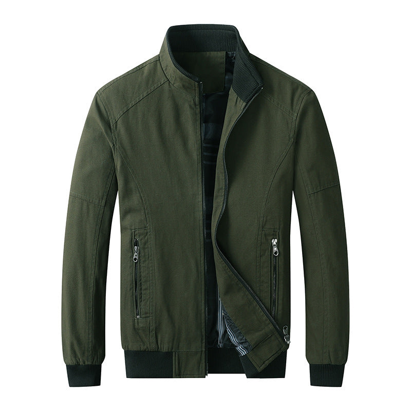 Men's lightweight cotton bomber with stand-up collar, zipper and ribbed cuffs Chichicherry