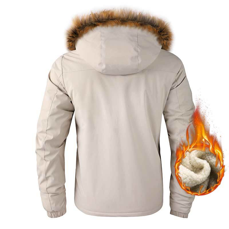 Men's Arctic-inspired functional parka with teddy lining and removable faux fur hood Chichicherry