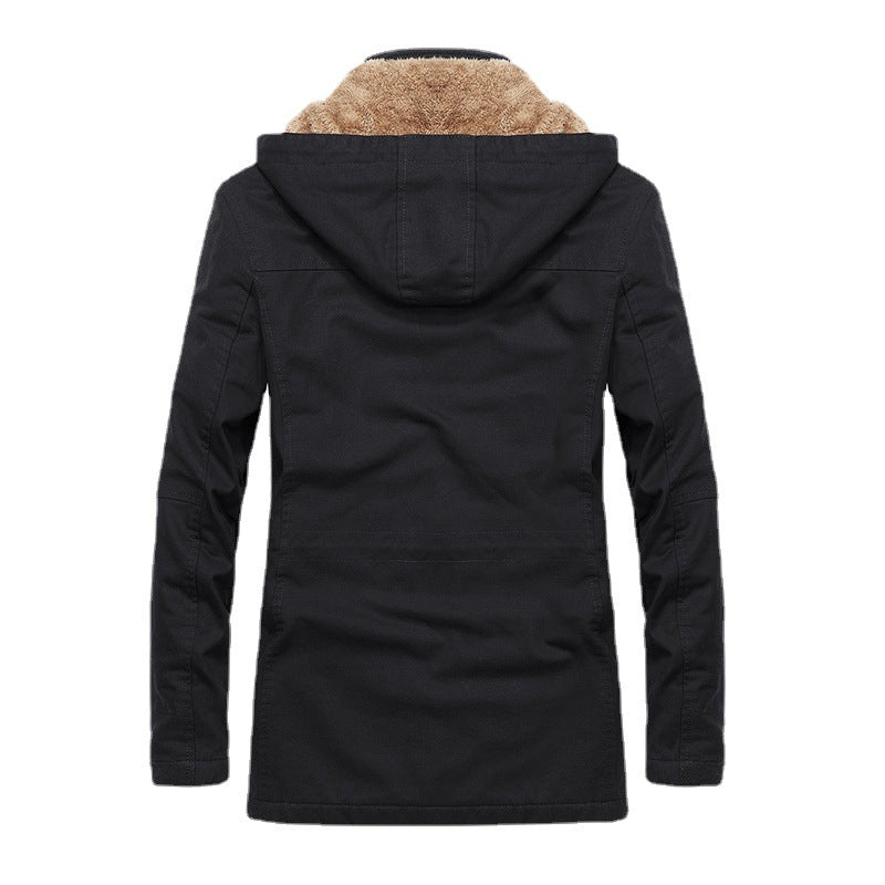 Men's thermo field parka in canvas look with warming teddy lining and adjustable hood Chichicherry