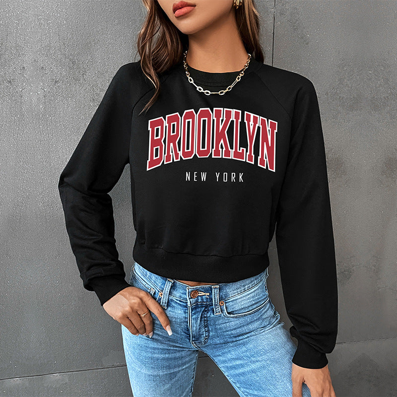 Women's Short-Cut College Sweater with Raglan Sleeves and Cuffs Chichicherry