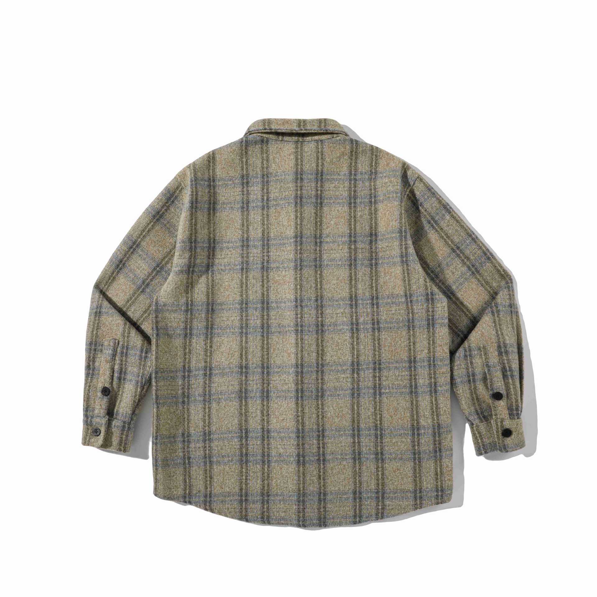 Men's overshirt made of wool blend with checked pattern Chichicherry