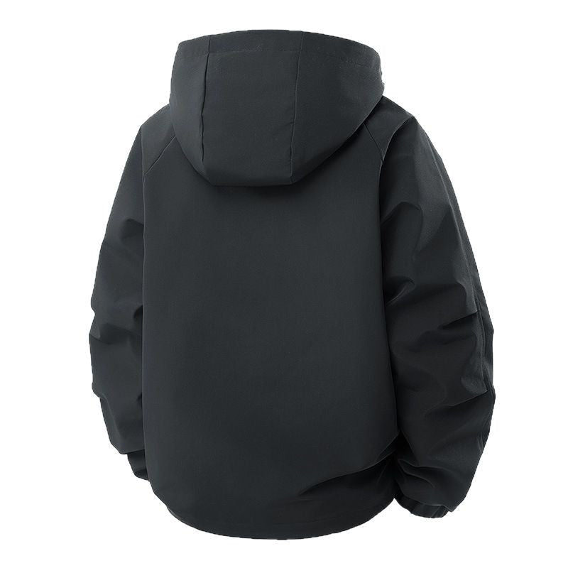 Men's Technical Hooded Outdoor Jacket with Utility Pockets and Windproof Membrane Chichicherry