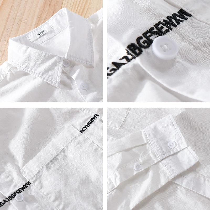 Men's long-sleeve shirt in overshirt style with integrated lettering tape and chest pocket Chichicherry