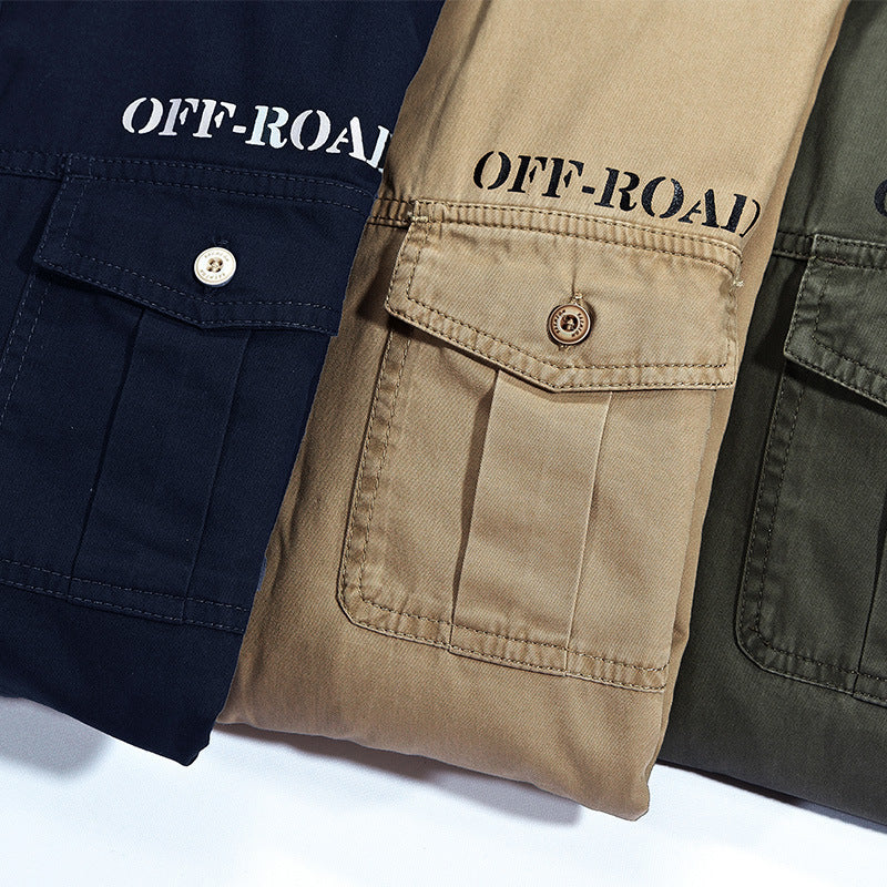 Men's padded utility shirt with chest flap pockets and off-road print Chichicherry
