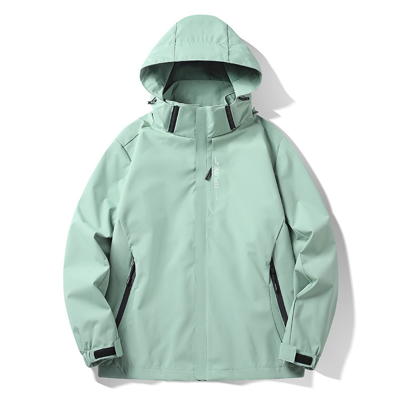 Men's waterproof and windproof technical hooded outdoor jacket with welded seams and breathable lining Chichicherry