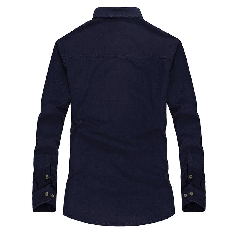 Men's lightly padded canvas worker shirt jacket with chest flap pockets Chichicherry