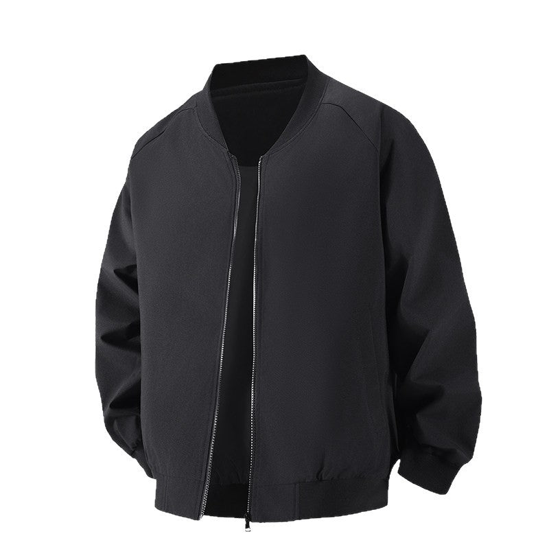 Men's Minimalist Oversized Bomber Jacket with Raglan Sleeves, Elastic Hem & Comfort Collar Chichicherry