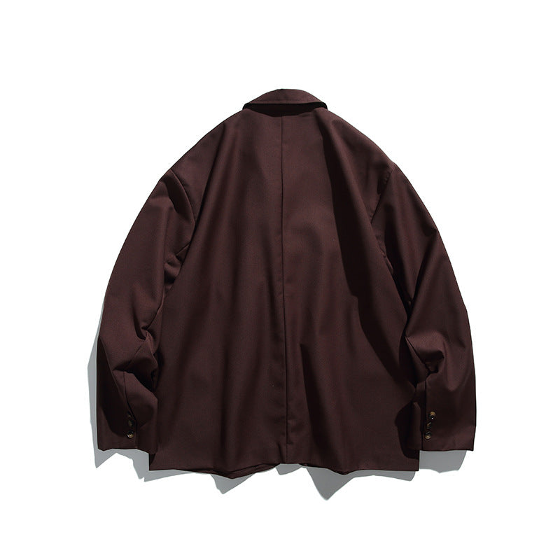 Men's Oversize Blazer in Boxy Cut with Flap Pockets and Light Padding Chichicherry
