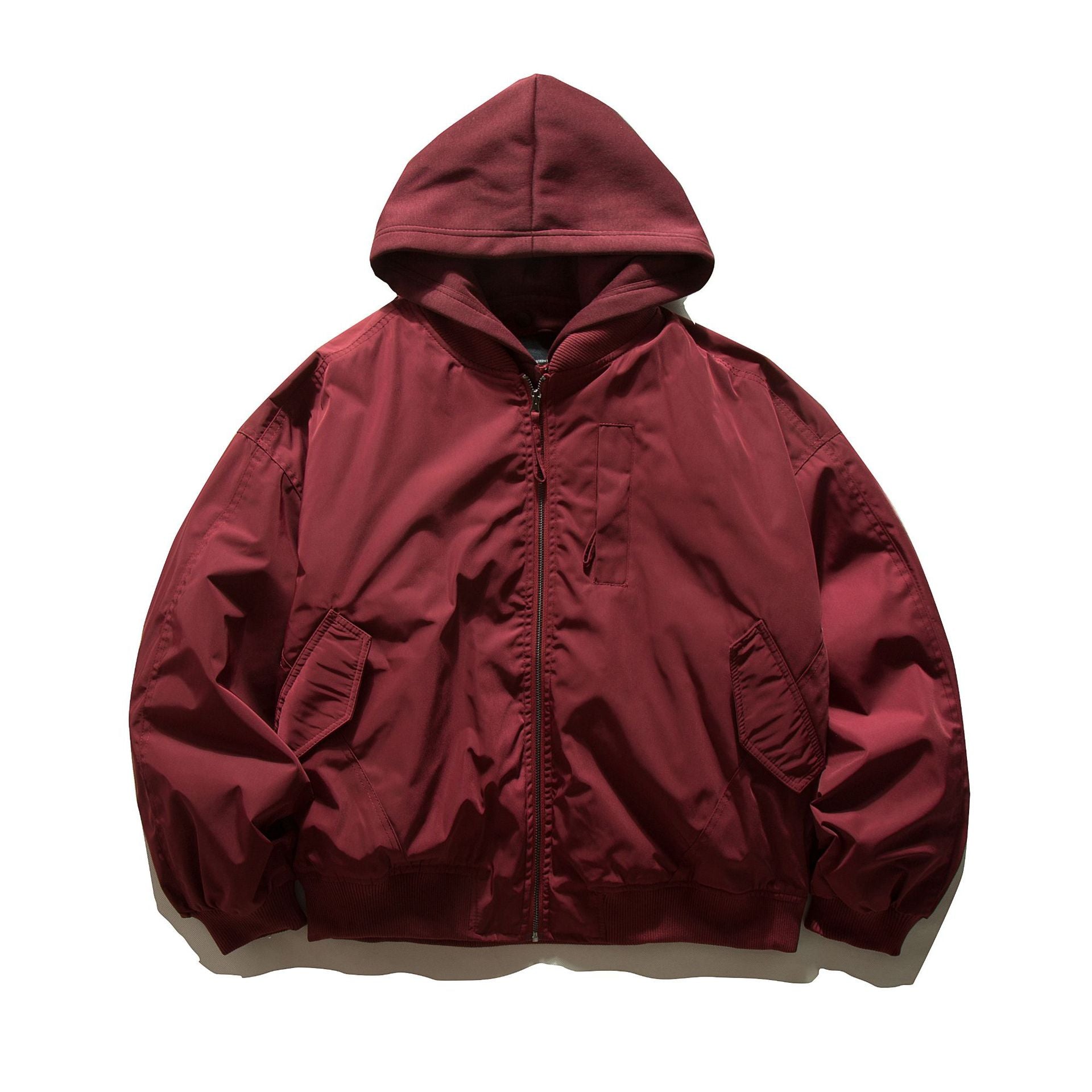 Men's Hooded Bomber Jacket in Pilot Style with Nylon Outer Material and Raglan Sleeves Chichicherry