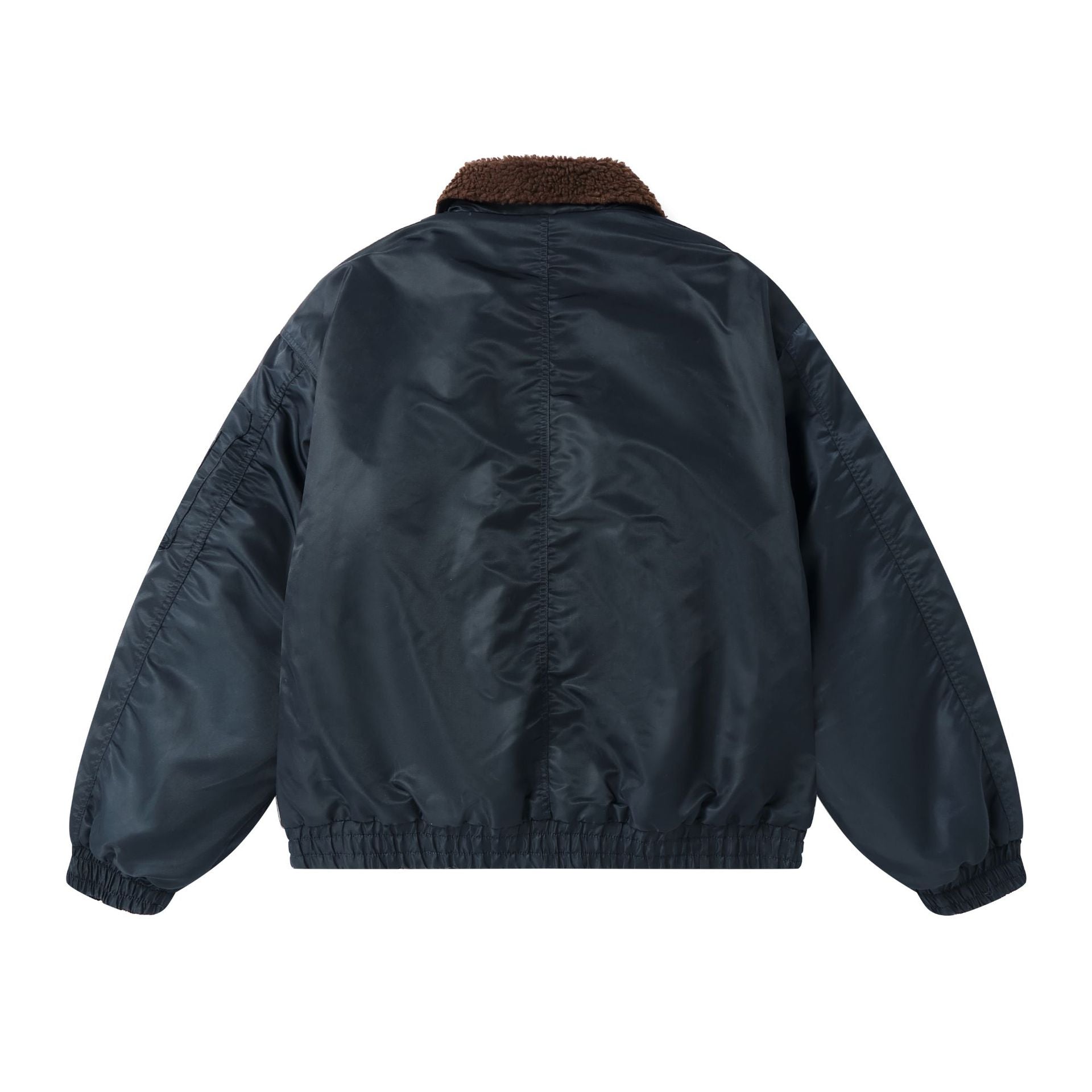 Men's Short Quilted Bomber with Teddy Collar and Multi-Function Pockets Chichicherry