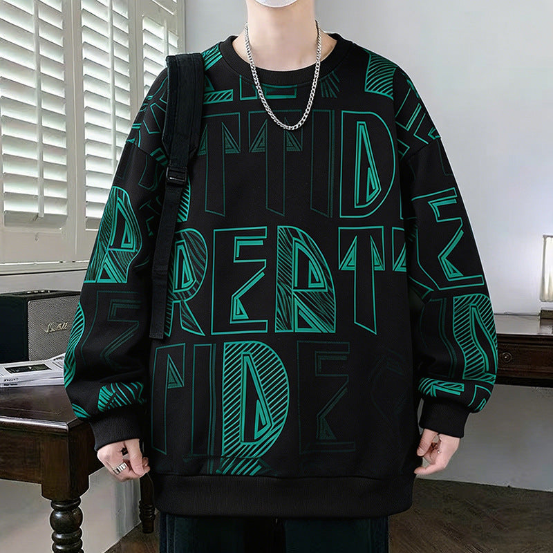 Men's Oversized Sweatshirt with large lettering print and ribbed hem Chichicherry