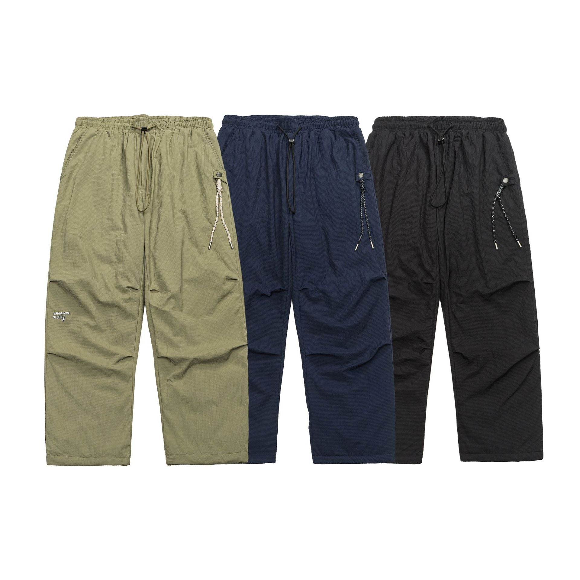 Men's Lightweight Ripstop Cargo Pants with Elastic Waistband and Utility Pocket Chichicherry