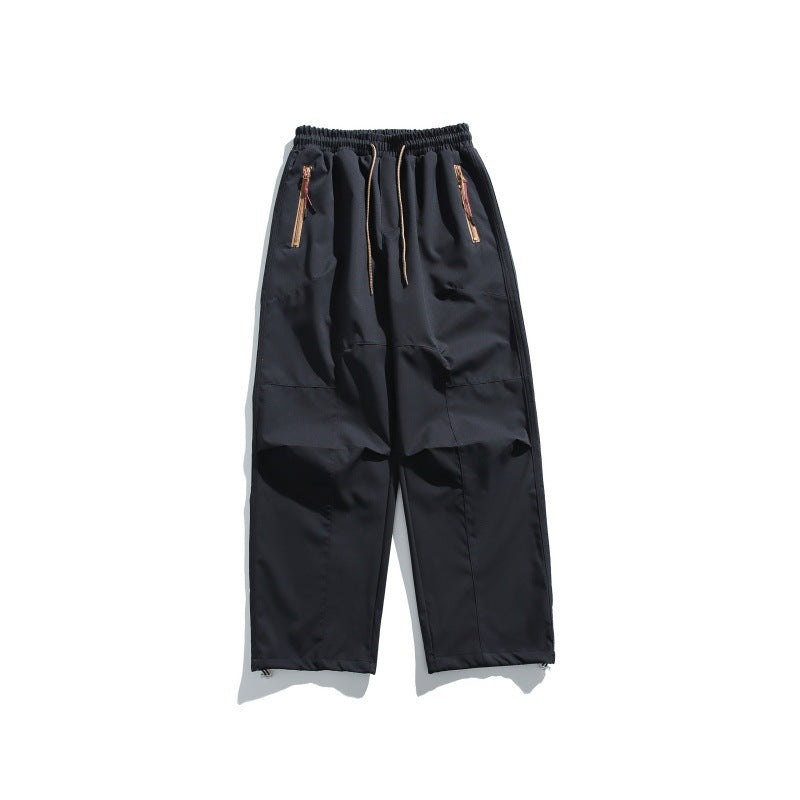 Men's cargo pants with elastic waistband, knee panels, and zip hem Chichicherry