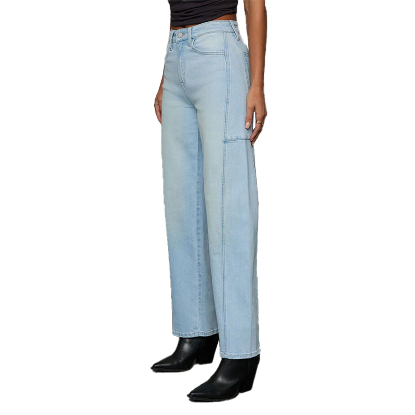 Women High-Waist Jeans in wide leg shape with side pocket Chichicherry