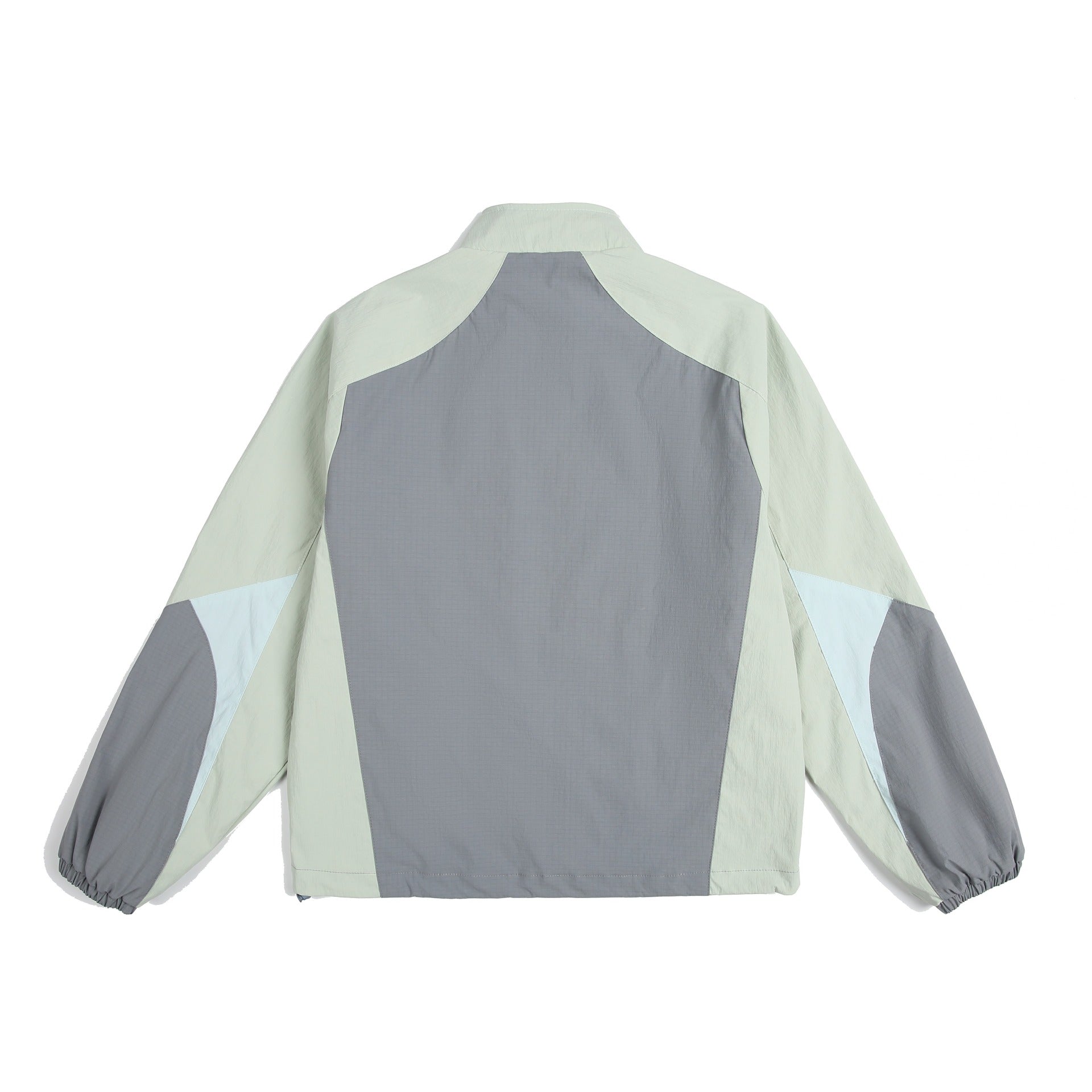 Unisex Lightweight Windbreaker with High Collar, Color Mix Panels and Adjustable Hem Chichicherry
