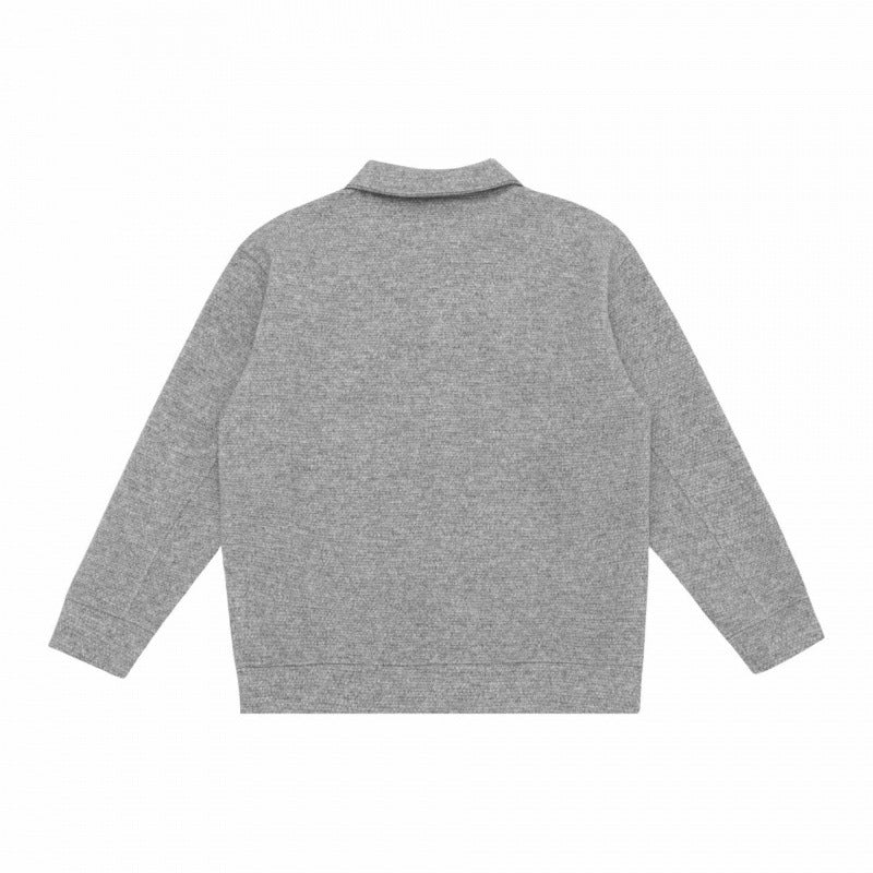 Unisex Oversized Knit Polo with Half Button Placket, Shirt Collar and Ribbed Hem Chichicherry