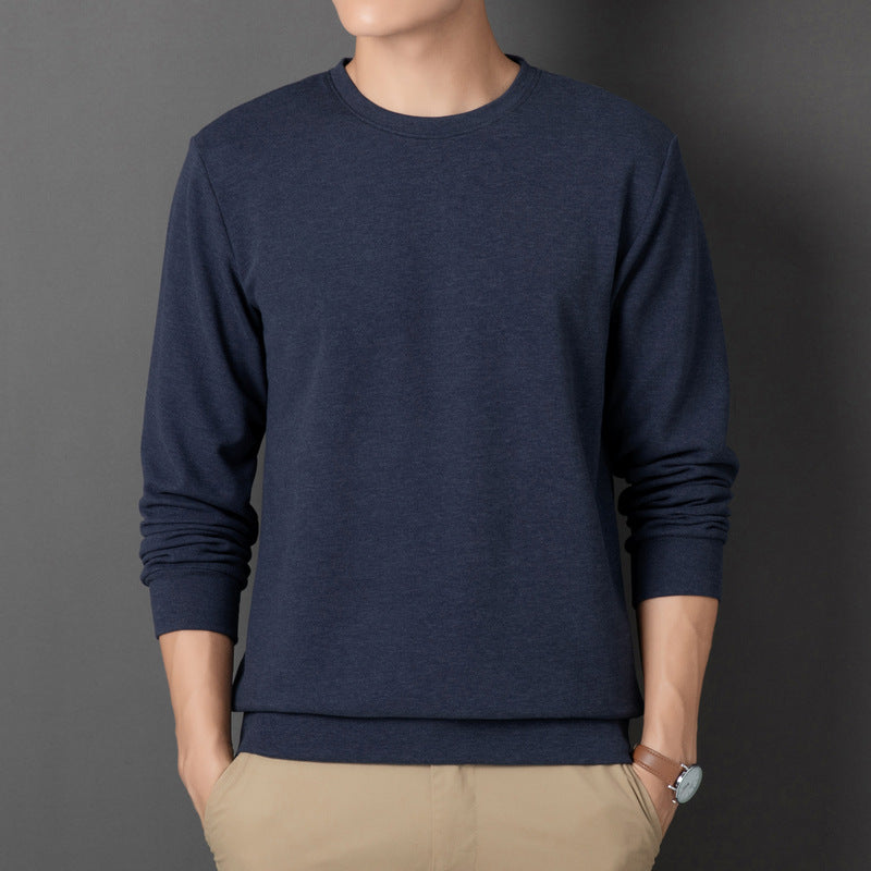 Men's Fine Crew Neck Sweatshirt made of Cotton Blend with Regular Fit and Ribbed Cuffs Chichicherry