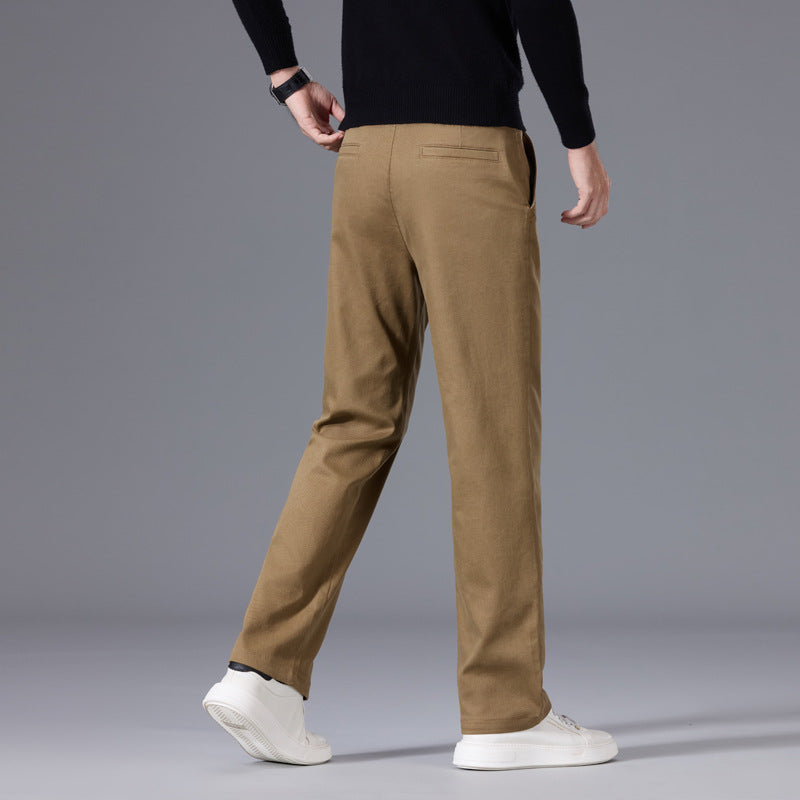 Men's straight-cut chino pants with elastic waistband and crease Chichicherry