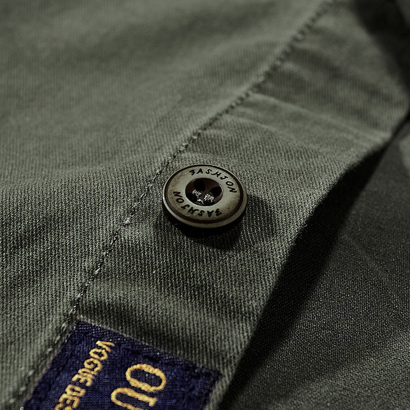 Men's Field Shirt Jacket with Chest Pockets and Offroad Print Chichicherry