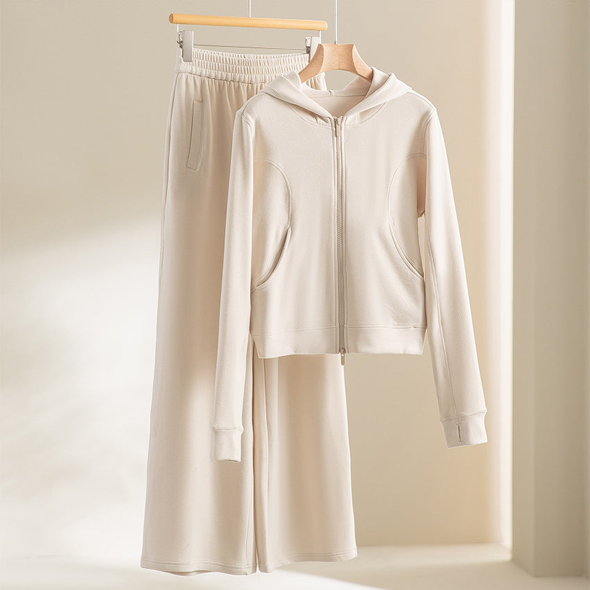 Women Wide Comfort Pants with High Elastic Waistband and Side Pockets Chichicherry