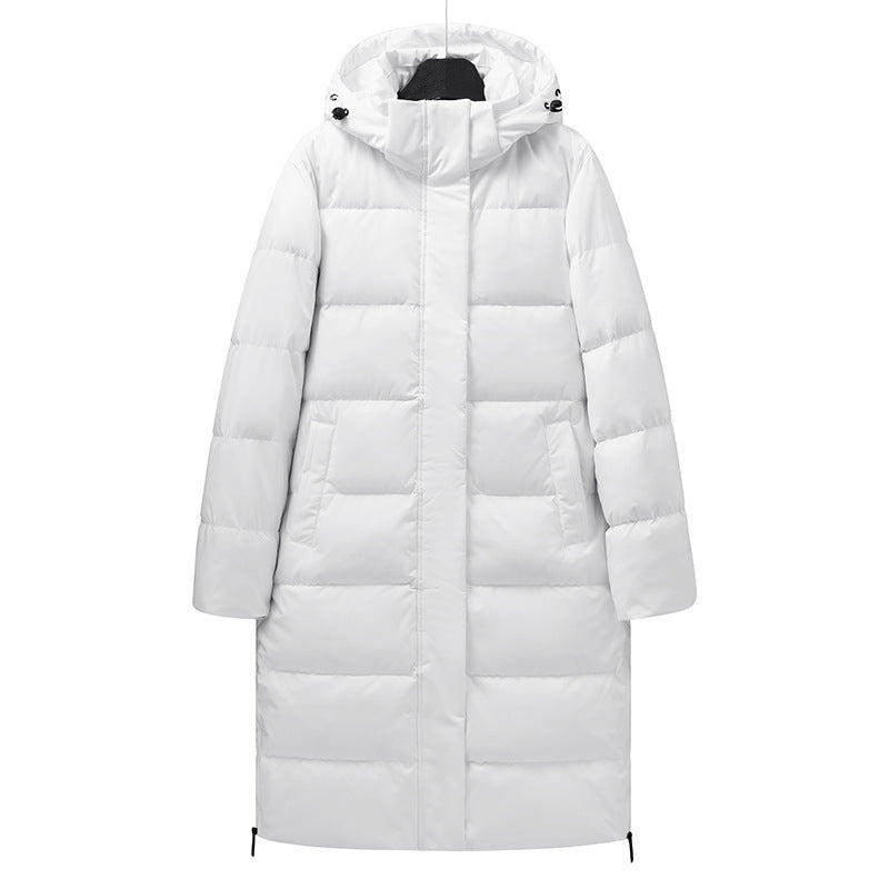 Ladies Maxi-Long Stretch Thermo Quilted Coat with 3D Quilt and Adjustable Hood Chichicherry
