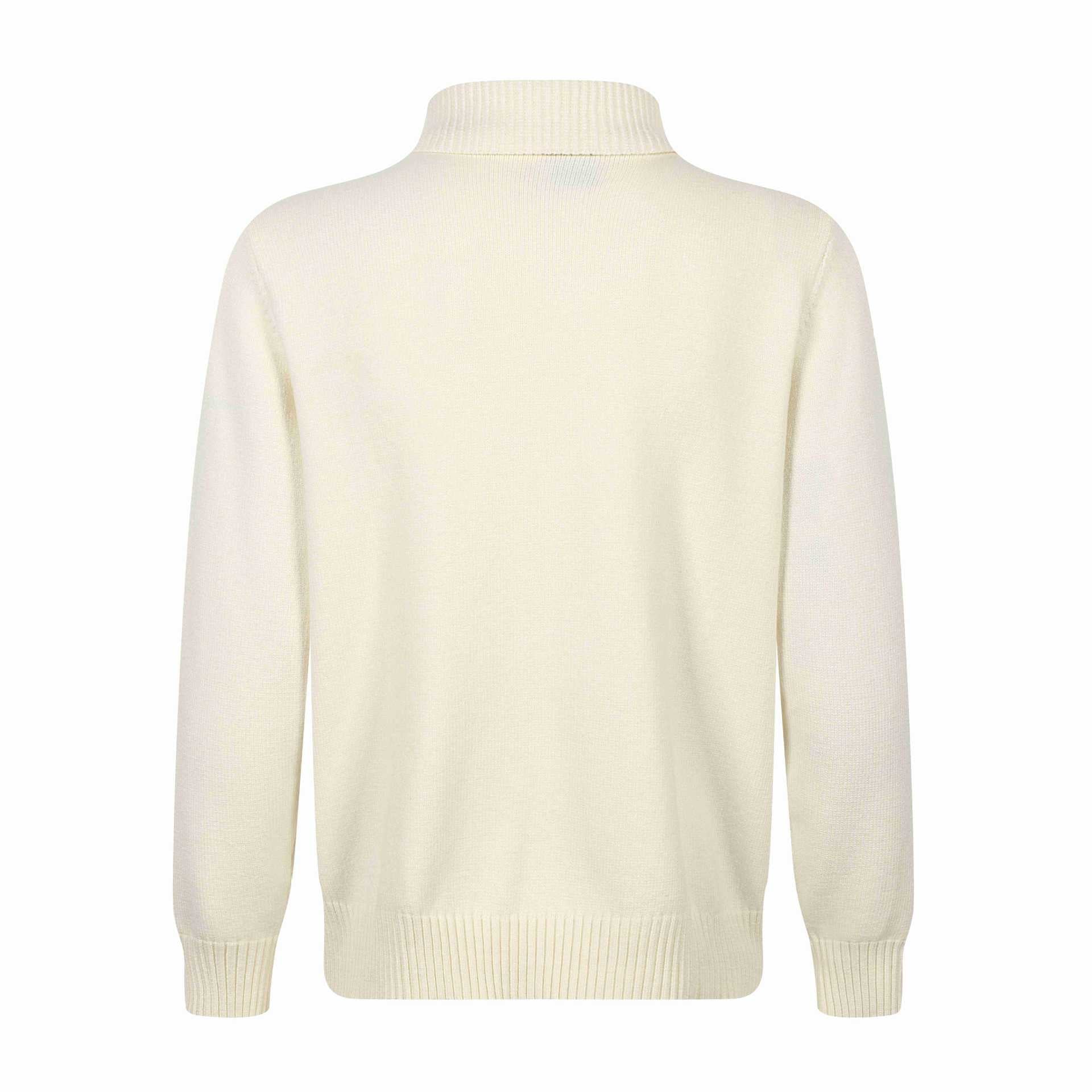 Men's knitted sweater with asymmetrical button placket and high stand-up collar Chichicherry
