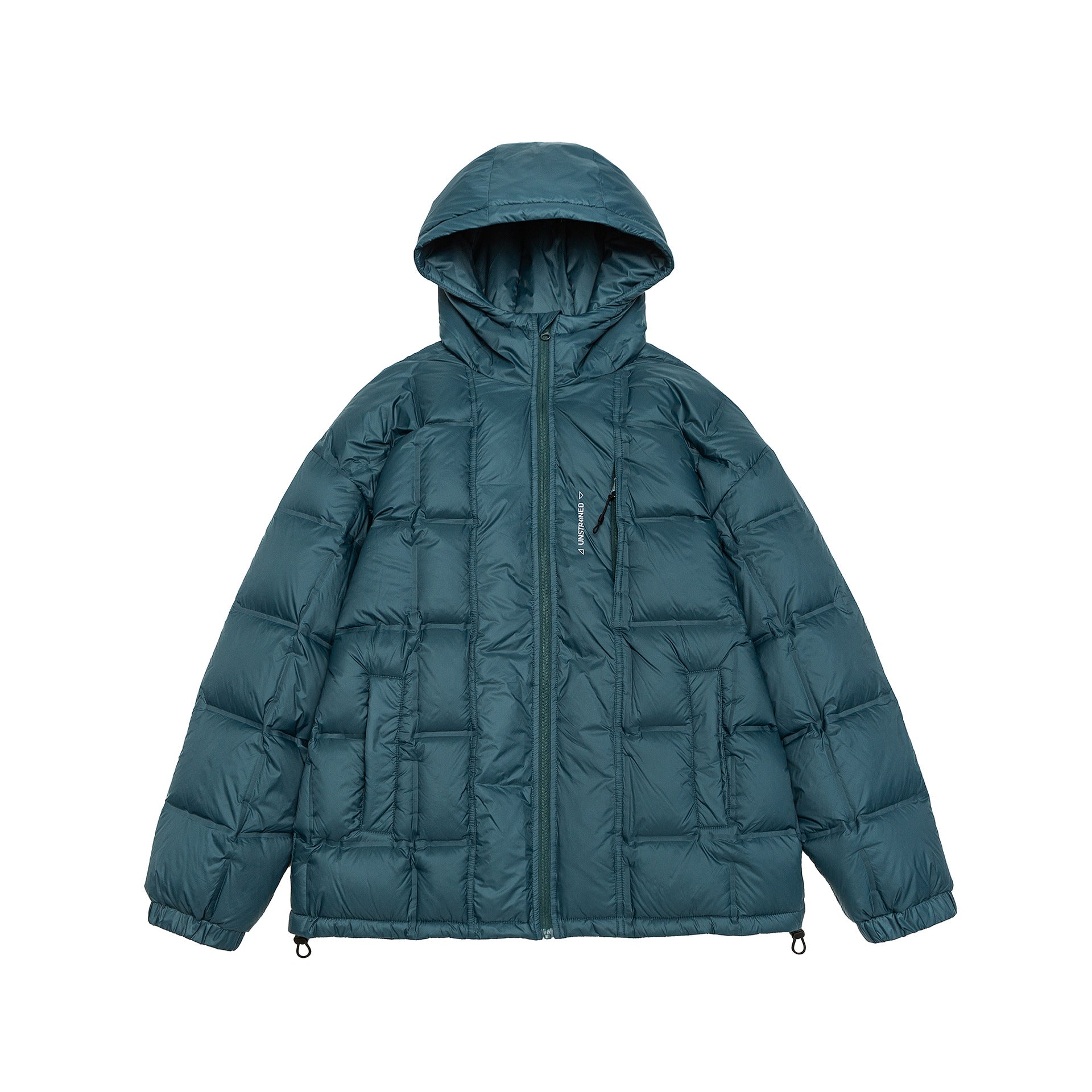 Unisex Oversized Padded Jacket with Hood, Down Look and Drawstring Chichicherry