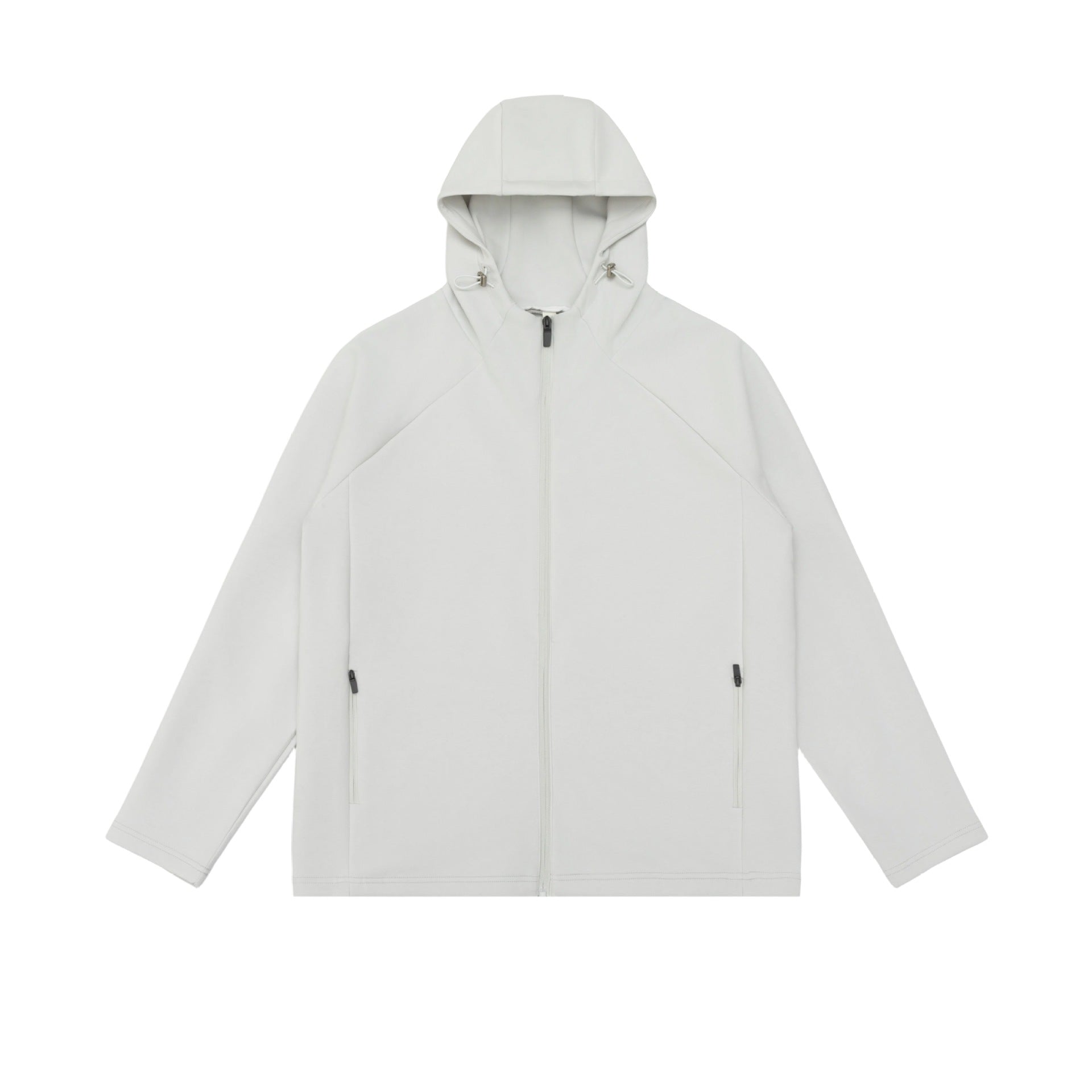 Unisex Minimalist Hoodie Zip Jacket made of Softshell Fleece with Raglan Sleeves and Water-Repellent Zipper Pockets Chichicherry
