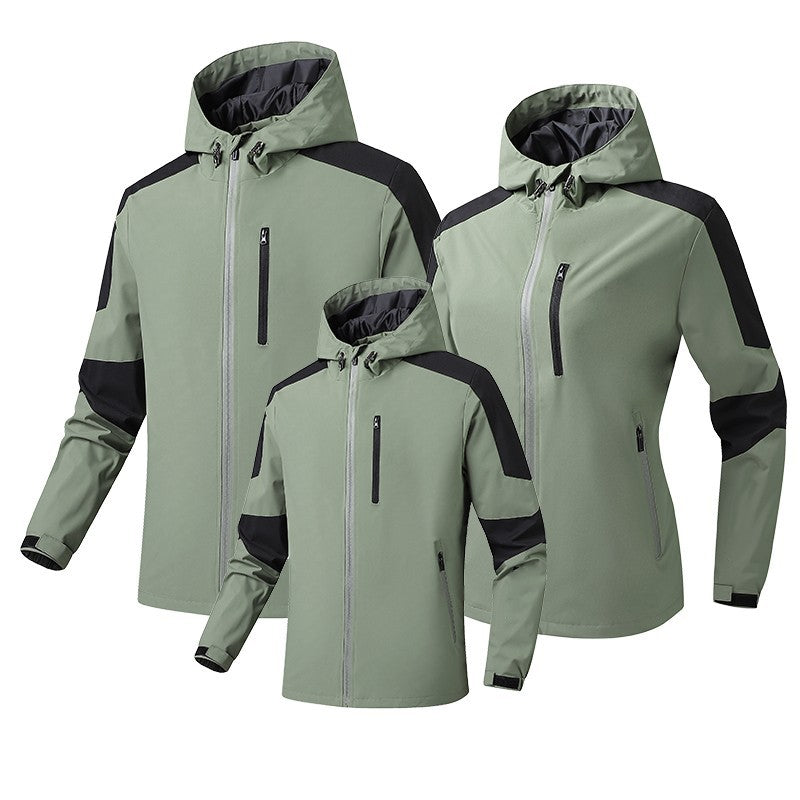 Men's Breathable Softshell-Hardshell Hybrid Jacket with Hood and Waterproof Zipper Pockets Chichicherry