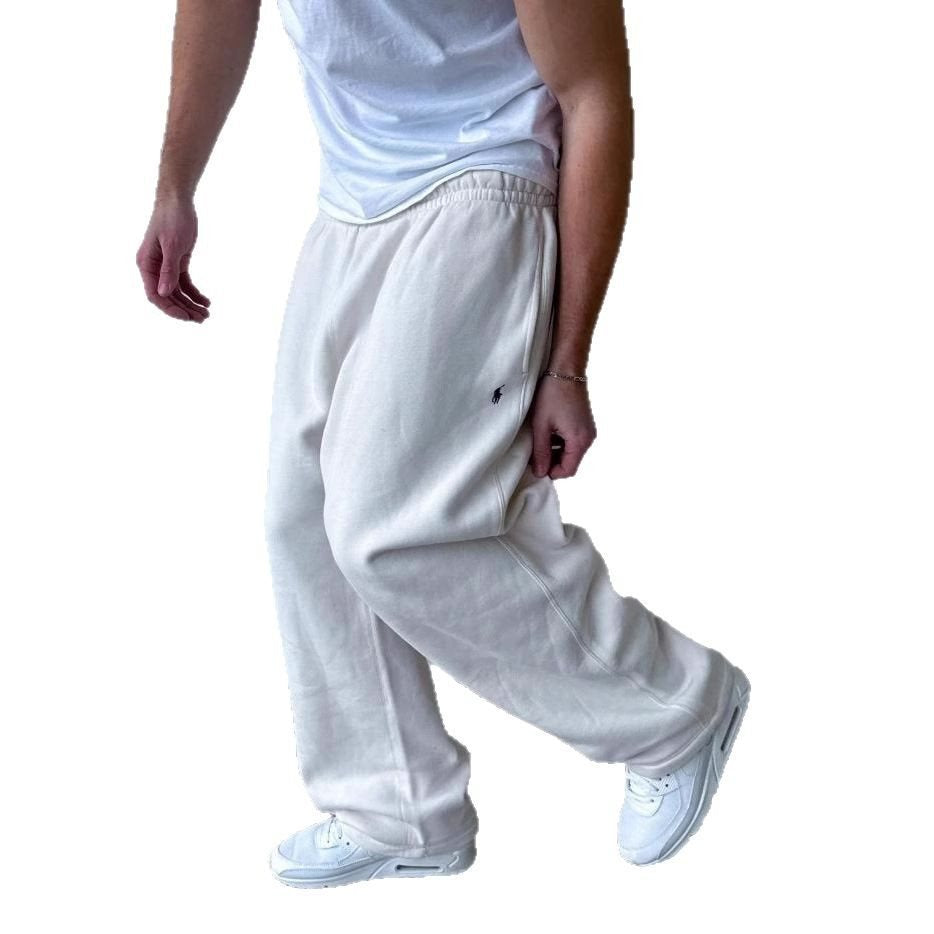 Men's Loose Baggy Sweatpants with Elastic Waistband and Embroidered Logo Chichicherry