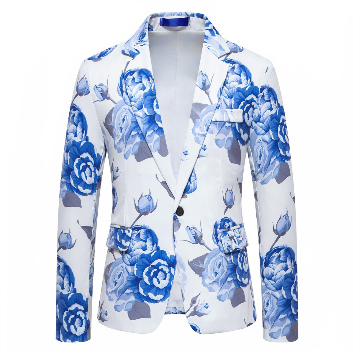 Men's Slim-Fit Blazer with all-over floral print and narrow lapel Chichicherry