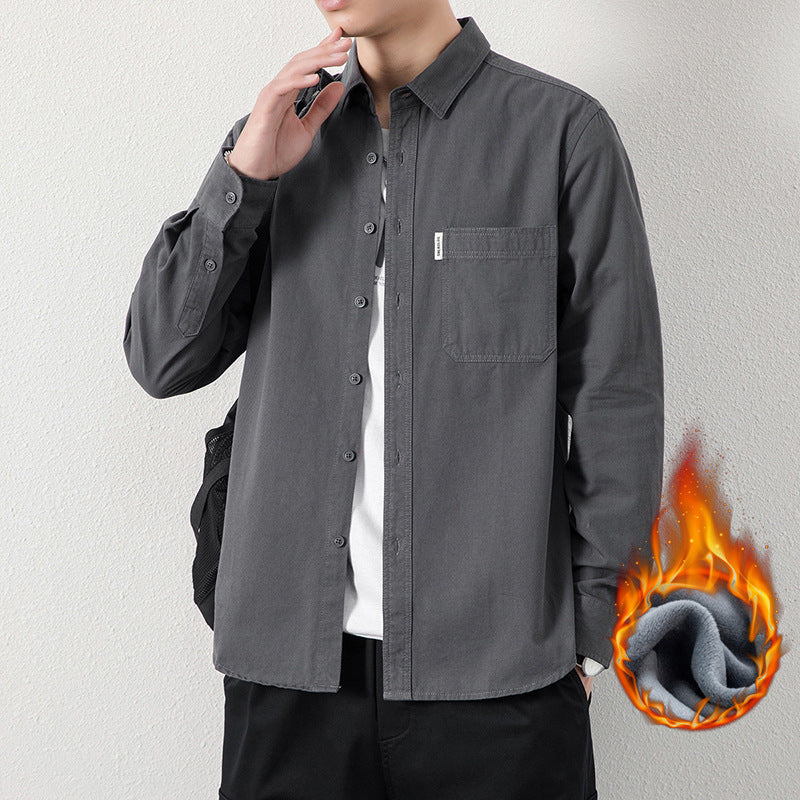 Men's Casual Utility Overshirt made of Canvas with Chest Pocket and Reinforced Seams Chichicherry